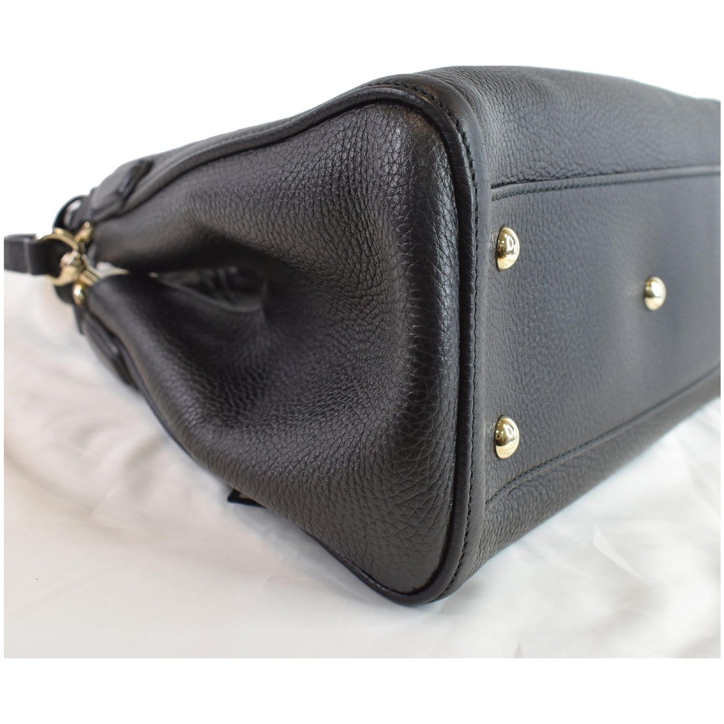 GUCCI Soho Small Pebbled Leather Shoulder Bag Black 336751