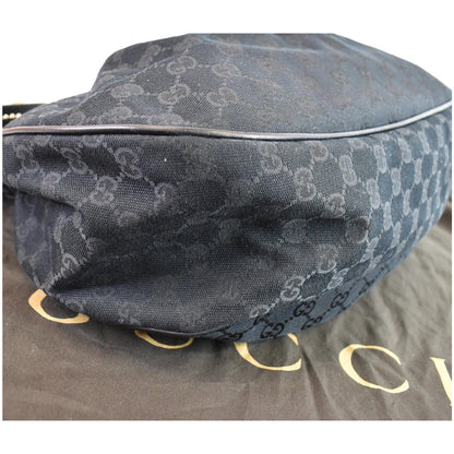 GUCCI Medium Sukey GG Canvas Hobo Bag Black 232955