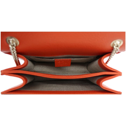 GUCCI Interlocking GG Leather Crossbody Bag Orange