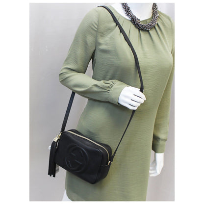 GUCCI Soho Disco Black Leather Crossbody Bag 308364
