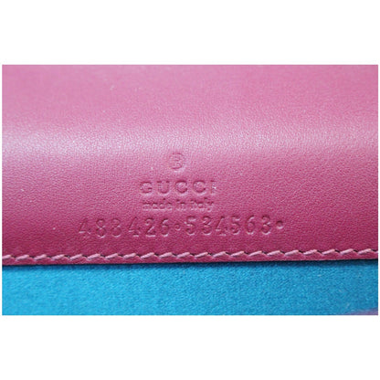 GUCCI Marmont Velvet Love Mini Pearl Embroidered Shoulder Bag Pink