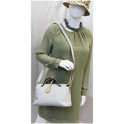 FENDI Small By The Way Leather Shoulder Bag Gray/Light Blue