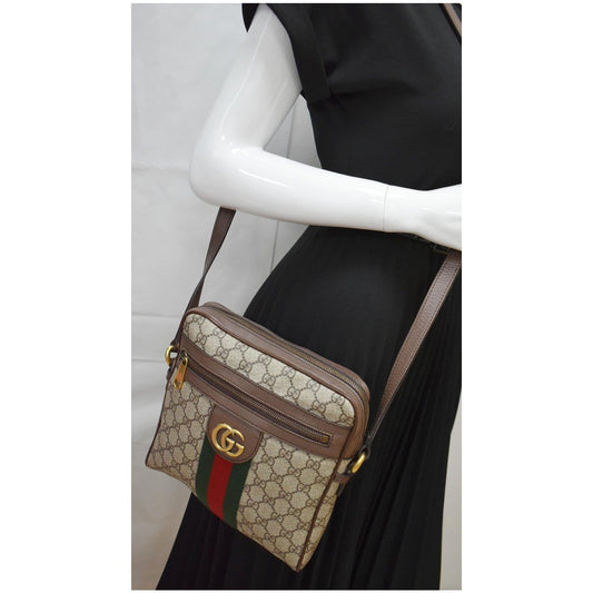 Gucci Ophidia Small GG Canvas Messenger Bag Beige 547926