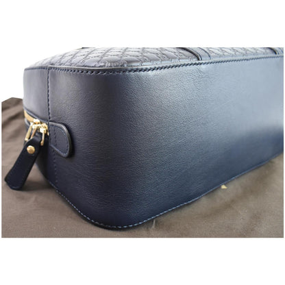 GUCCI Microguccissima Small Leather Crossbody Bag Navy Blue 510286