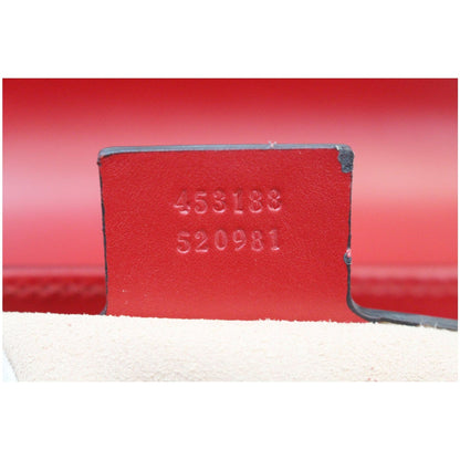 GUCCI Padlock Small Signature Top Handle Crossbody Bag Red 453188