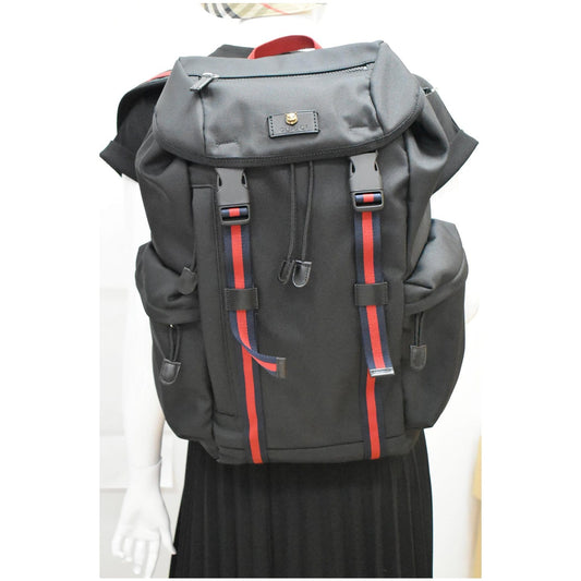 GUCCI Techno Fabric Backpack Bag Black 429037
