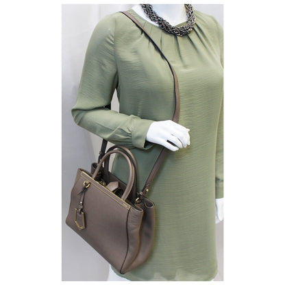 FENDI Roma Petite 2 Jours Leather Shoulder Handbag