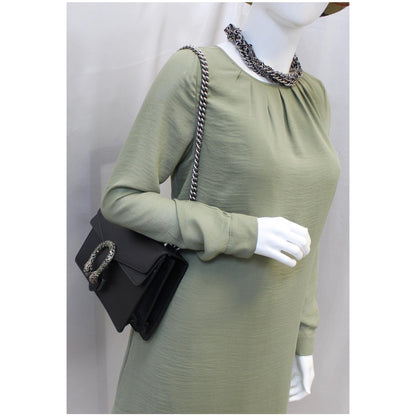 GUCCI Dionysus Small Leather Shoulder Bag 400249 Black