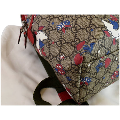 GUCCI Children's Duck Printed GG Coated Canvas Backpack Biege