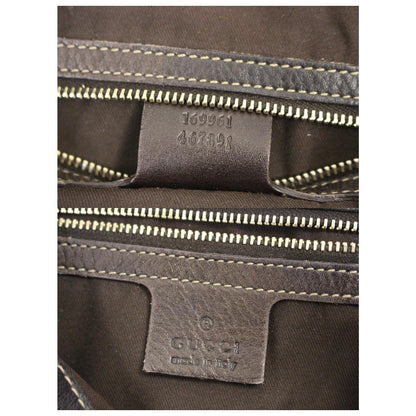 GUCCI GG Canvas Peggy Medium Bamboo Top Handle Bag Brown
