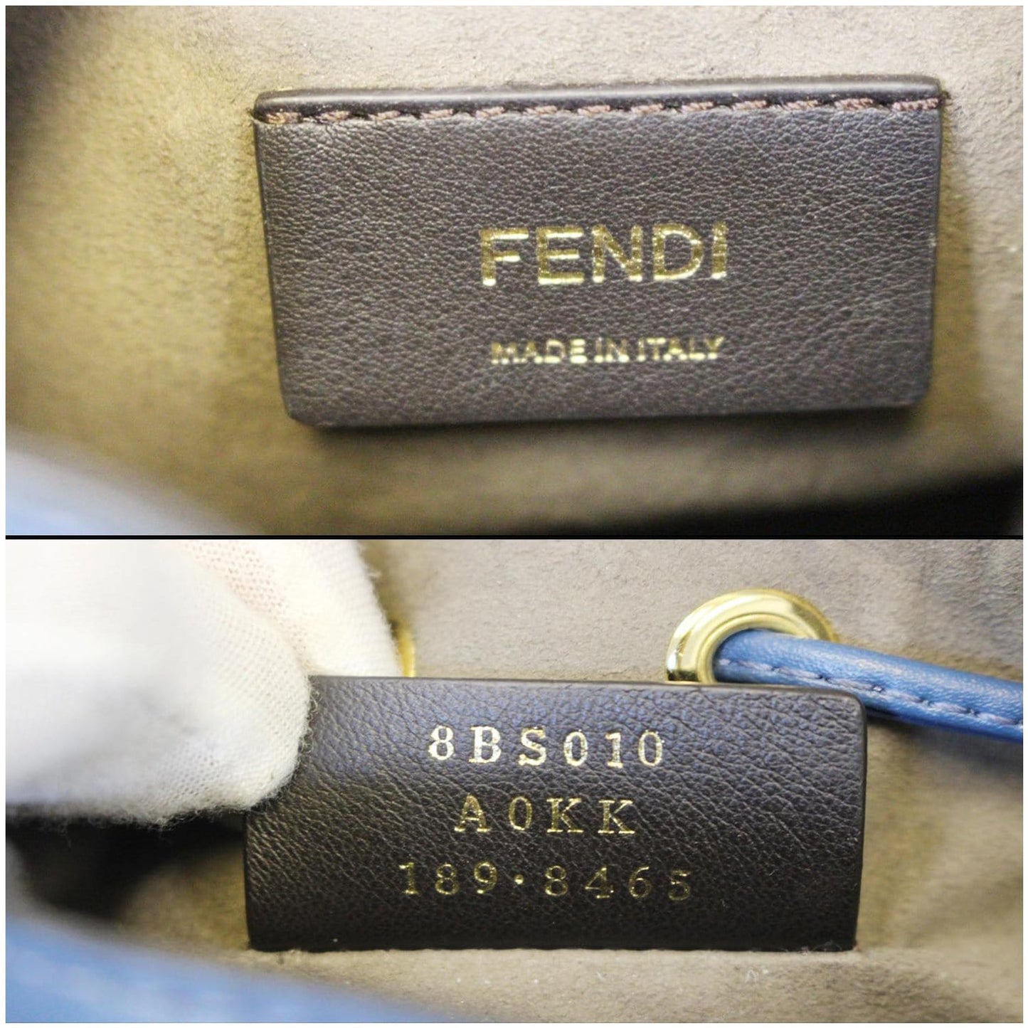 FENDI Bucket Mon Tresor Blue Crossbody Bag Blue
