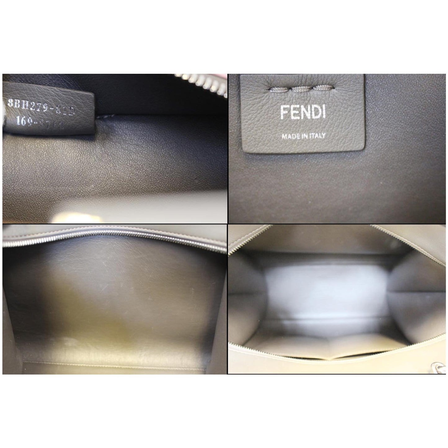 FENDI Petite 3Jours Calfskin Leather Tote Bag Dark Grey