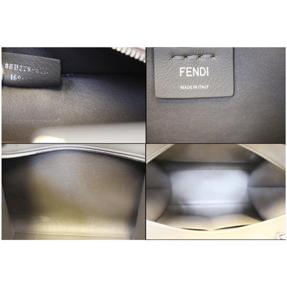 FENDI Petite 3Jours Calfskin Leather Tote Bag Dark Grey