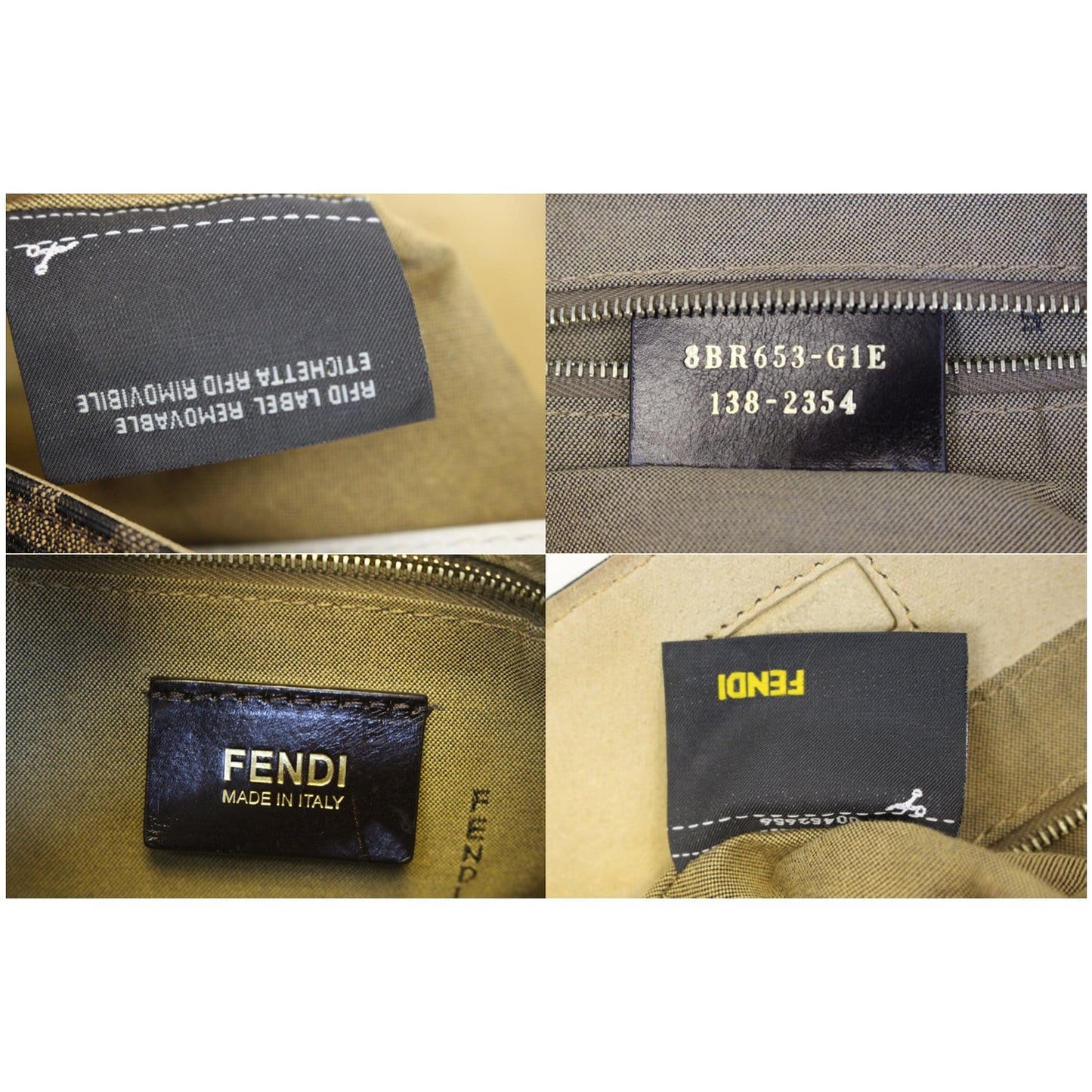 FENDI Zucca Canvas Large Hobo Bag Tobacco