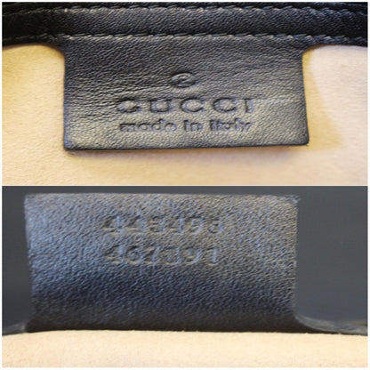 GUCCI GG Marmont Matelasse Leather Shoulder Bag Black 443496