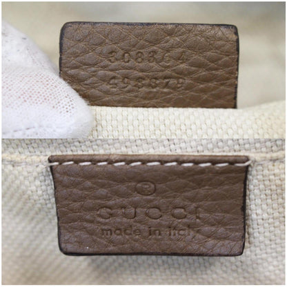 GUCCI Soho Disco Pebbled Leather Small Crossbody Bag Beige 308364