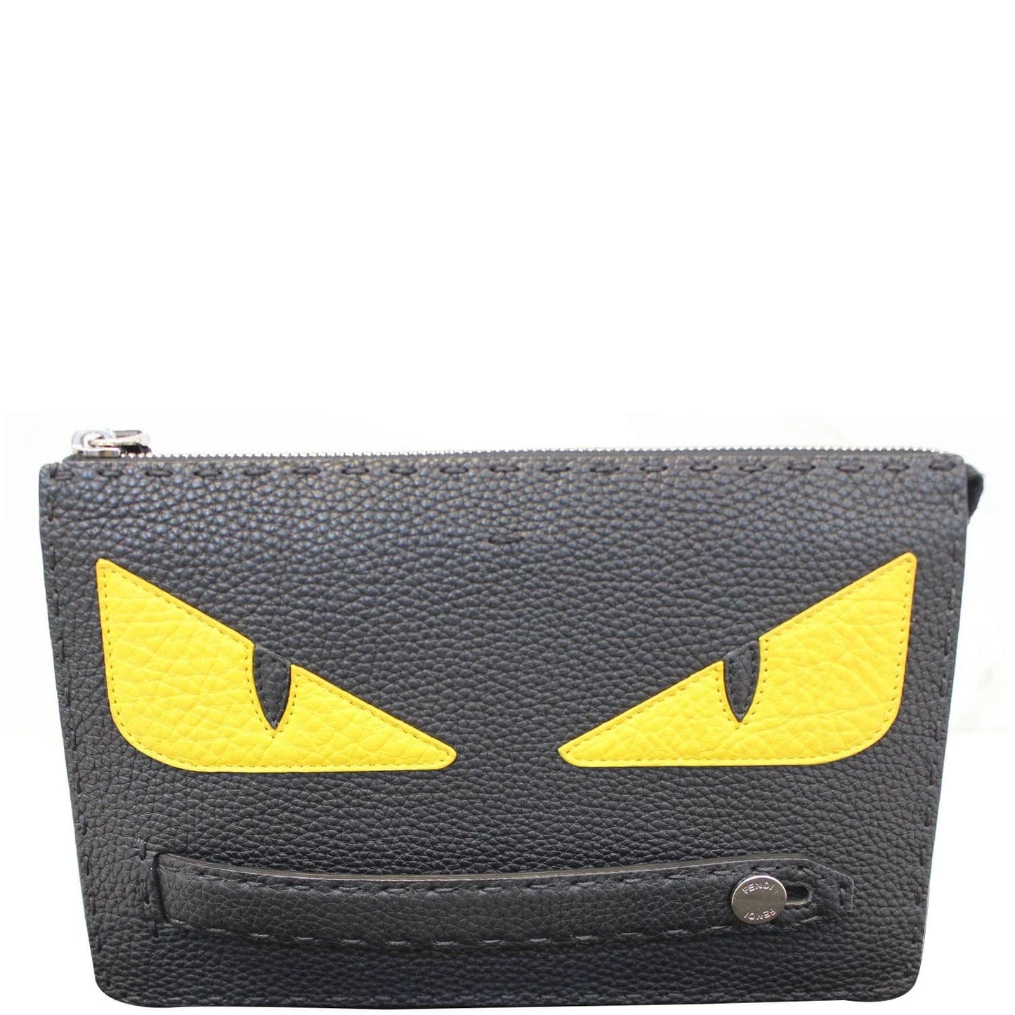 FENDI Bag Bugs eyes Roman Leather Clutch