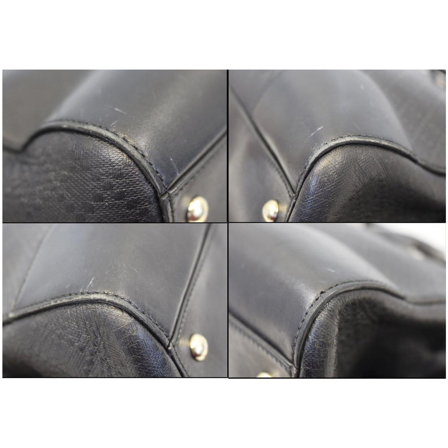 GUCCI Bright Diamante Medium Top Handle Bag Black