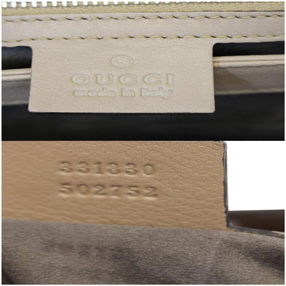 GUCCI Lady Lock Calfskin Bamboo Top Handle Bag Beige 331830