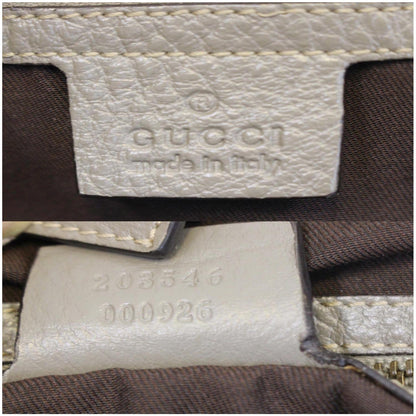 GUCCI Jockey Medium GG Canvas Monogram Tote Bag Beige 203546