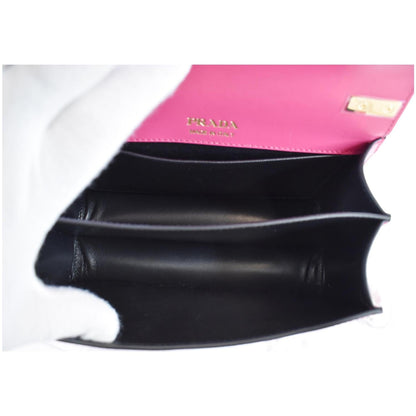 PRADA City Sidonie Small Leather Crossbody Bag Magenta