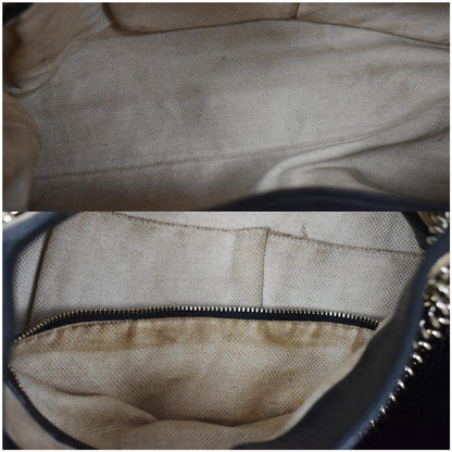 GUCCI Soho Pebbled Leather Chain Shoulder Bag 308982 Black