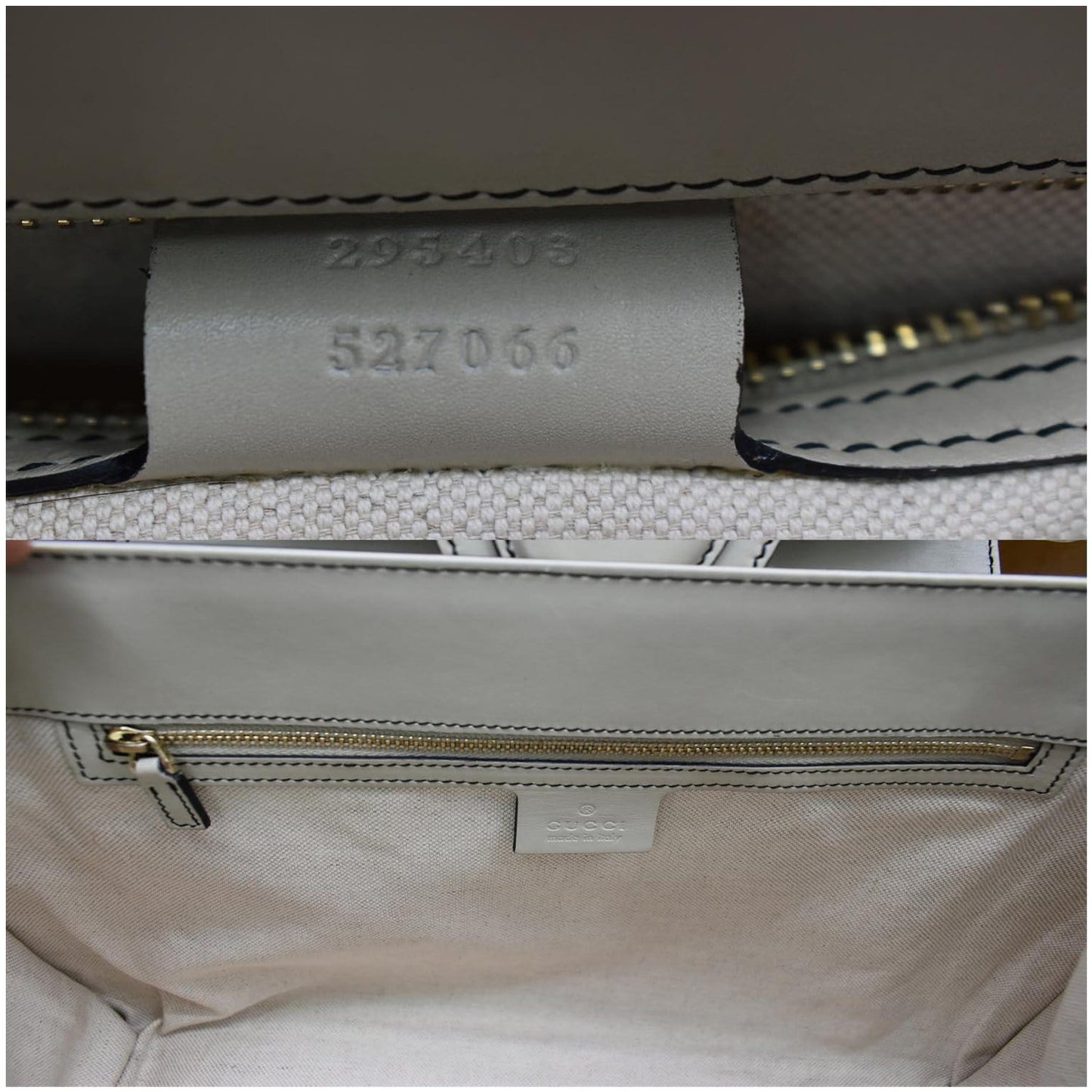GUCCI Emily Large Guccissima Chain Shoulder Bag Beige 295403