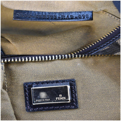 FENDI Half Moon Zucca Canvas Hobo Bag Brown