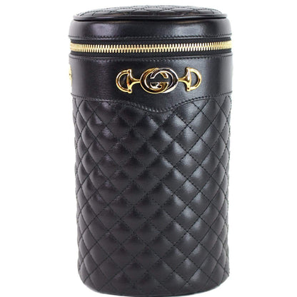 GUCCI Trapuntta Calfskin Leather Belt Crossbody Bag Black 572298 - Final Sale