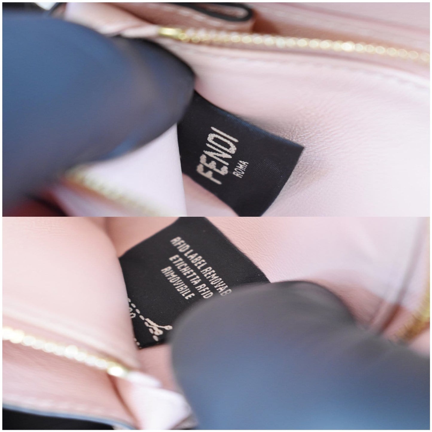 FENDI Peekaboo Iconic Twist Lock Leather Wallet Brown