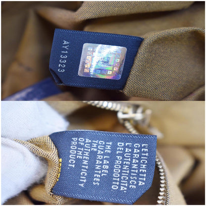 FENDI Zucchino Mamma Monogram Canvas Shoulder Bag Blue - Last Call