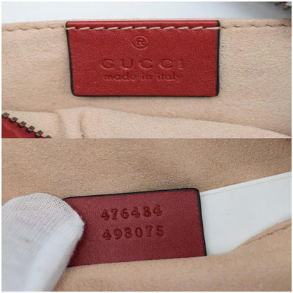 GUCCI GG Marmont Matelasse Leather Belt Bag Red 476434