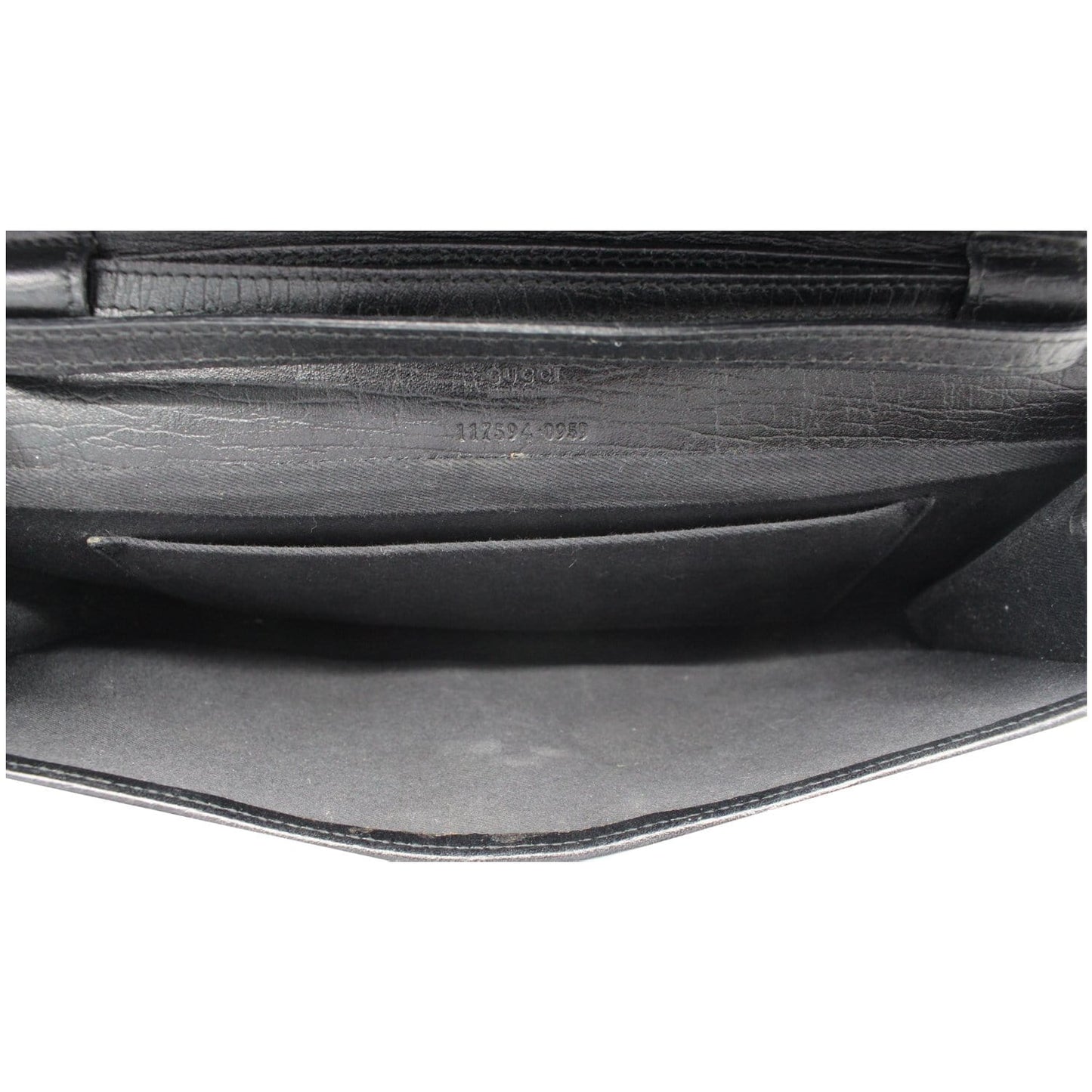 GUCCI Bamboo GG Monogram Canvas Clutch Bag Black