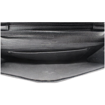 GUCCI Bamboo GG Monogram Canvas Clutch Bag Black