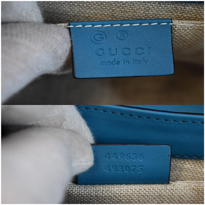 GUCCI Emily Mini Micro GG Guccissima Leather Shoulder Bag Teal
