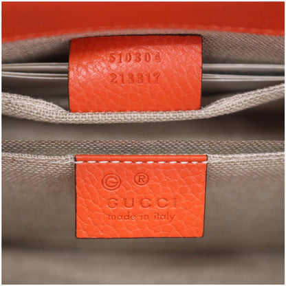 GUCCI Interlocking GG Leather Crossbody Bag Orange