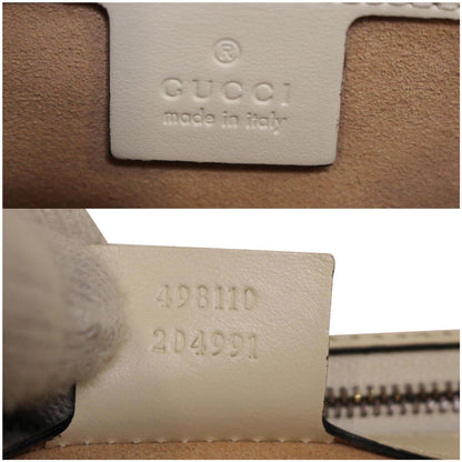 GUCCI GG Marmont Small Top Handle Shoulder Bag Cream 498110