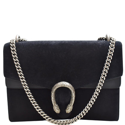 GUCCI Medium Dionysus Suede Leather Shoulder Bag Black 403348