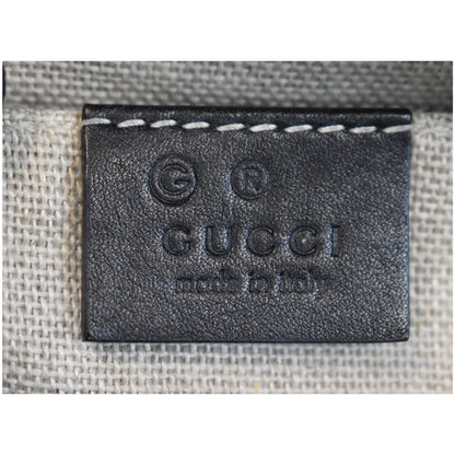 GUCCI Bree Micro GG Guccissima Leather Crossbody Bag Black 449413