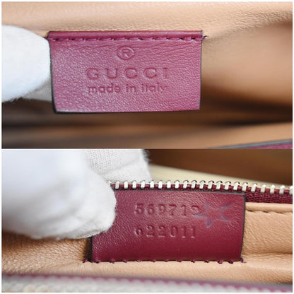 GUCCI Zumi Small Snakeskin Leather Top Handle Bag Bordeaux 569712