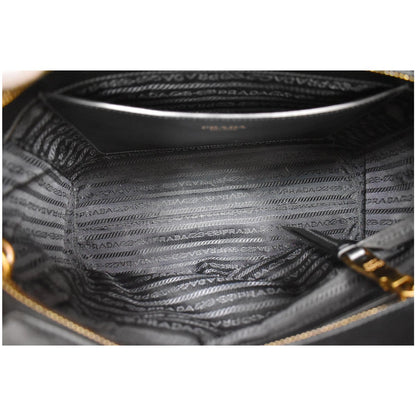 PRADA Borsa A Mano Saffiano Leather Tote Shoulder Bag Black