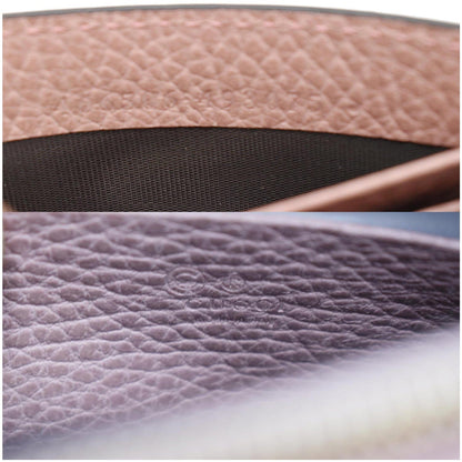 GUCCI Chain Wallet Pebbled Leather Clutch Bag Pink 466506