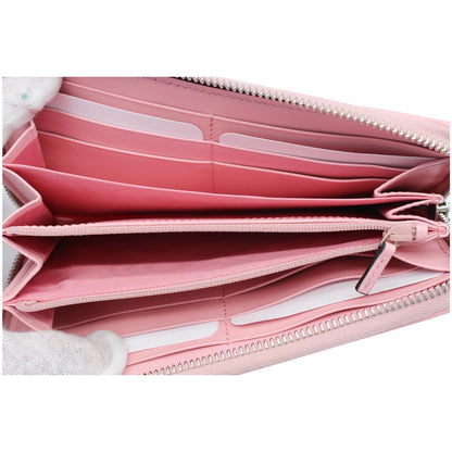 GUCCI Marmont GG Matelasse Leather Zip Around Wallet Pink