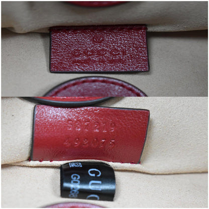 GUCCI Rajah Large Leather Tote Shoulder Bag Red 537219