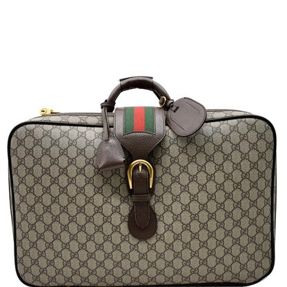 GUCCI Web GG Supreme Suitcase Travel Bag Beige 424501 - 25% OFF