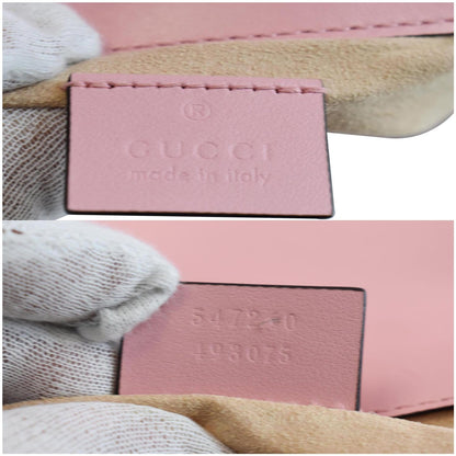 GUCCI GG Marmont Mini Top Handle Shoulder Bag Pastel Pink 547260