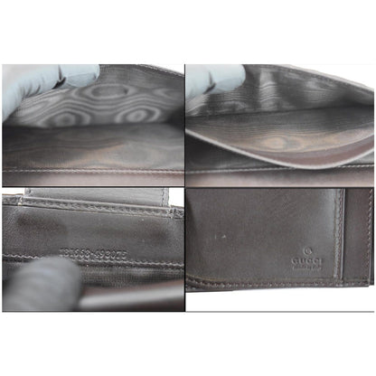 GUCCI Monogram Ladies Web GG Canvas Continental Wallet Beige 181668