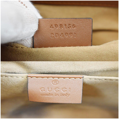 GUCCI Padlock Small GG Supreme Canvas Shoulder Bag Beige/Ebony 498156