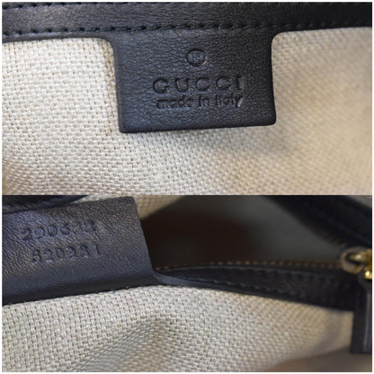 GUCCI 1970 Medium Leather Shoulder Bag Black 290682