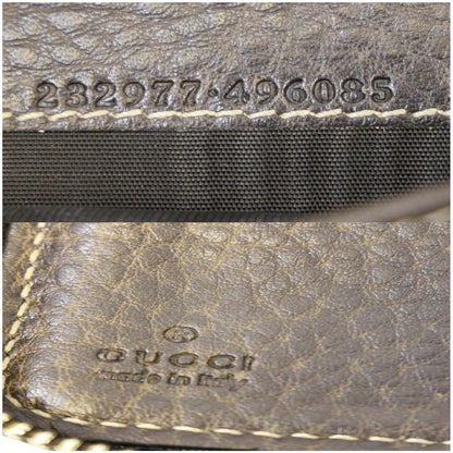 GUCCI Bamboo GG Canvas Zippy Organizer Wallet Beige 232977